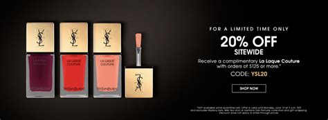 ysl beauty canada promo code|YSL first order promo code.